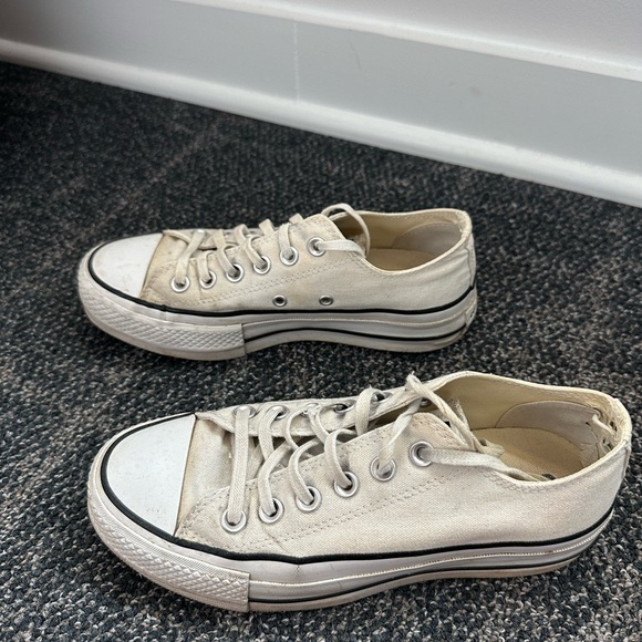 White Platform Low Top Converse - Picture 1 of 4